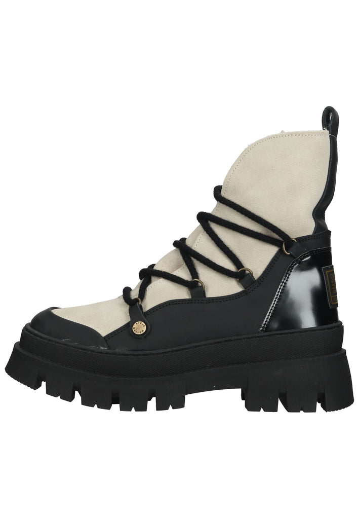 Steve Madden Stiefelette Leder Weiß/Schwarz Warmfutter - surf4shoes