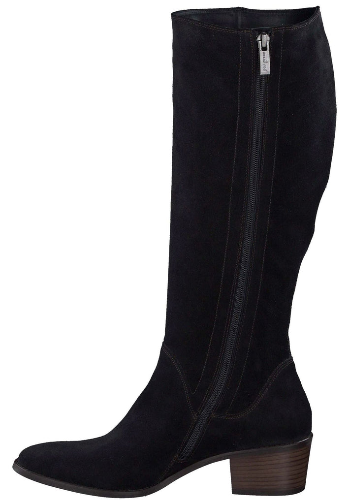 Paul Green Stiefel Veloursleder Schwarz - surf4shoes