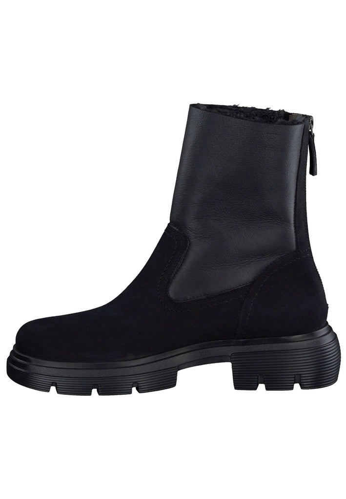 Paul Green Stiefelette Nubukleder/Textil Schwarz Warmfutter - surf4shoes