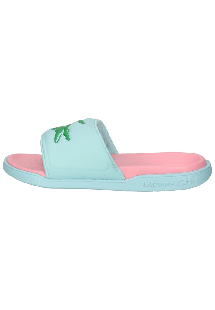 Lacoste Pantoletten Lederimitat Türkis - surf4shoes