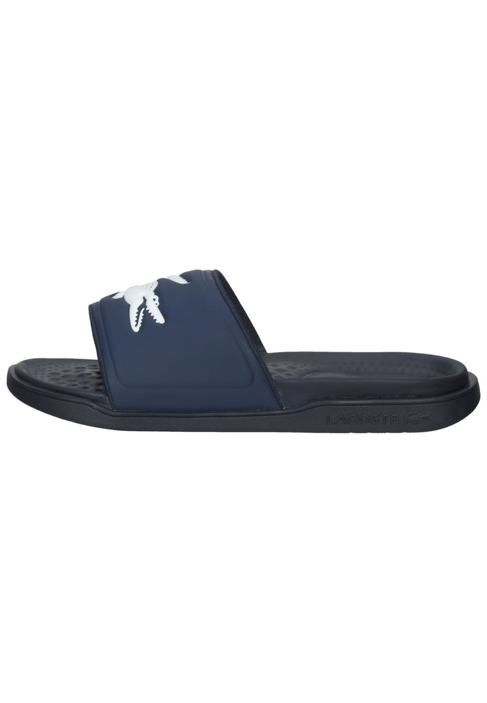 Lacoste Pantoletten Lederimitat Blau/Weiß - surf4shoes