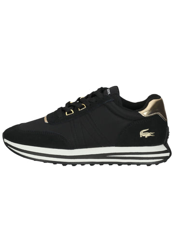 Lacoste Sneaker Leder/Textil Schwarz/Gold - surf4shoes