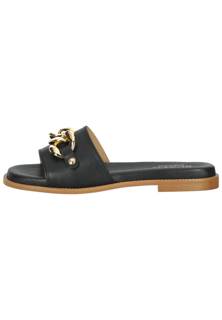 Scapa Pantoletten Leder Schwarz - surf4shoes