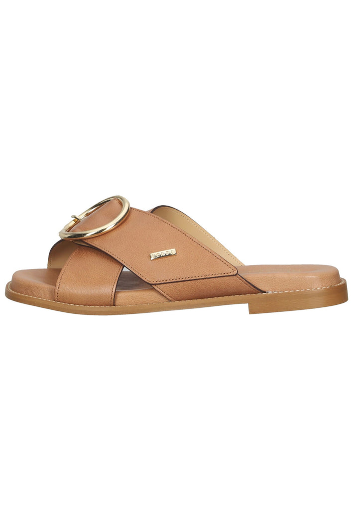 Scapa Pantoletten Leder Camel - surf4shoes