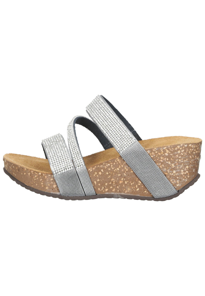 Scapa Pantoletten Leder Silber - surf4shoes