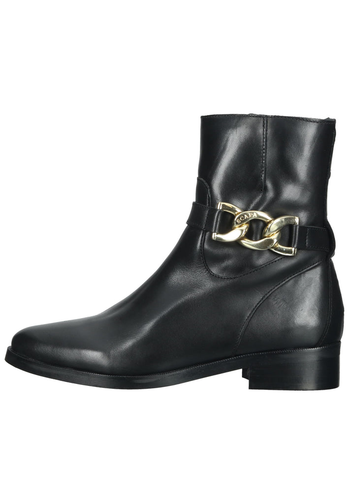 Scapa Stiefelette Leder Schwarz - surf4shoes