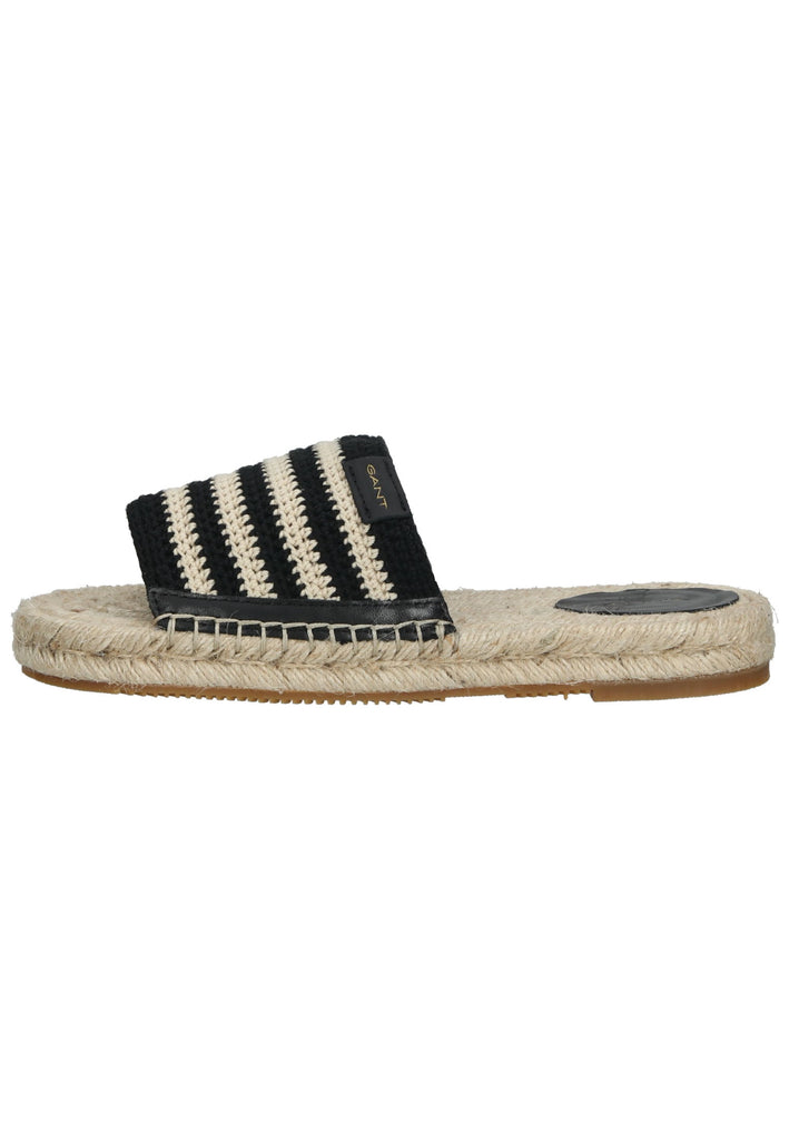 GANT Pantoletten Textil Beige/Schwarz - surf4shoes