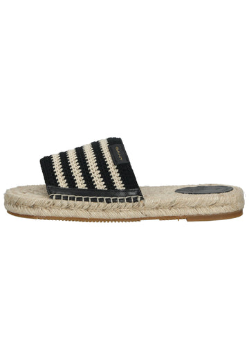 GANT Pantoletten Textil Beige/Schwarz - surf4shoes