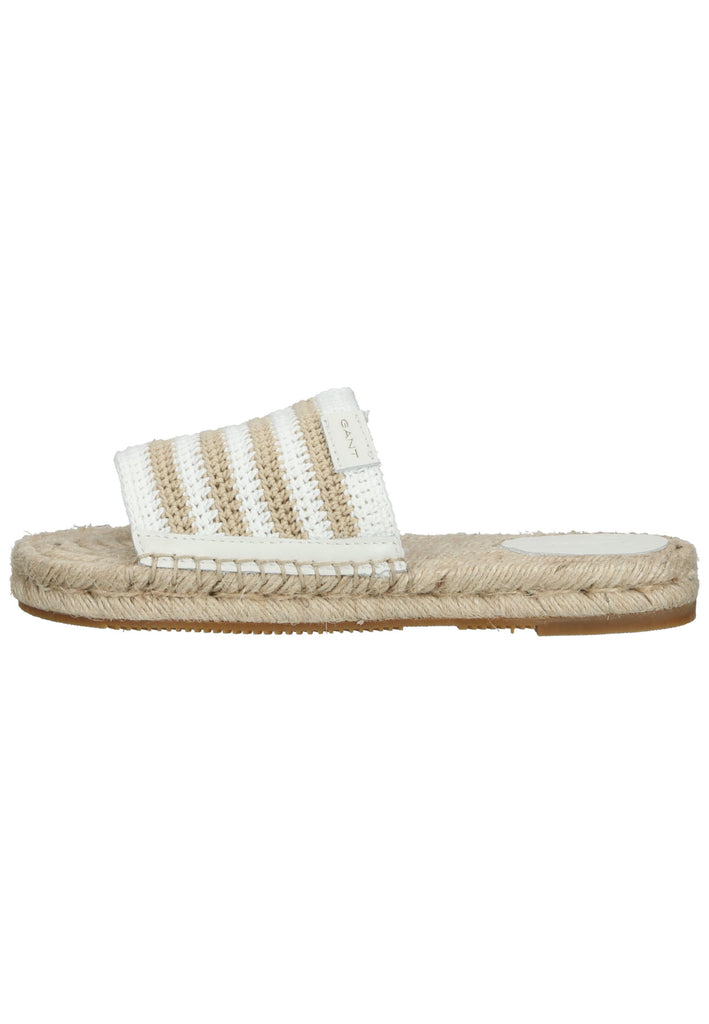 GANT Pantoletten Textil Weiß/Beige - surf4shoes