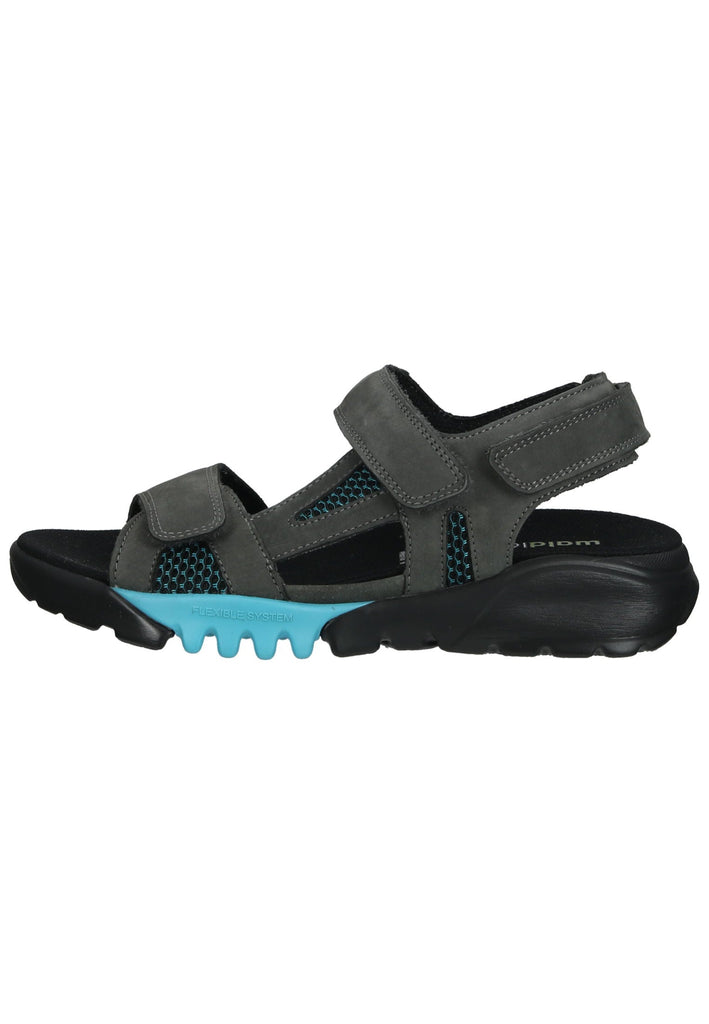 Waldläufer Wanderschuhe Leder/Textil Grau/Türkis - surf4shoes