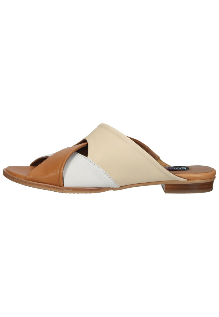 Everybody Pantoletten Leder Weiß/Braun - surf4shoes