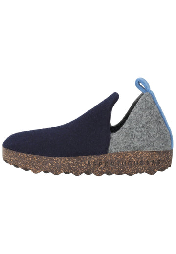 ASPORTUGUESAS Hausschuhe Filz Navy/Grau - surf4shoes