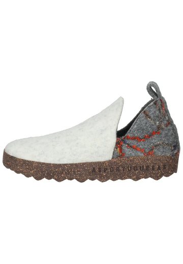 ASPORTUGUESAS Hausschuhe Filz Weiß - surf4shoes