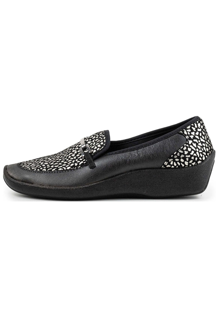 ARCOPEDICO Slipper Lederimitat Schwarz/Silber - surf4shoes