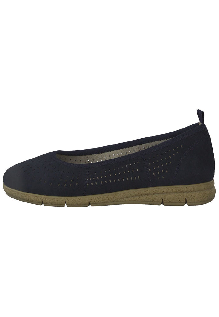 Tamaris Comfort Ballerinas Leder Navy - surf4shoes