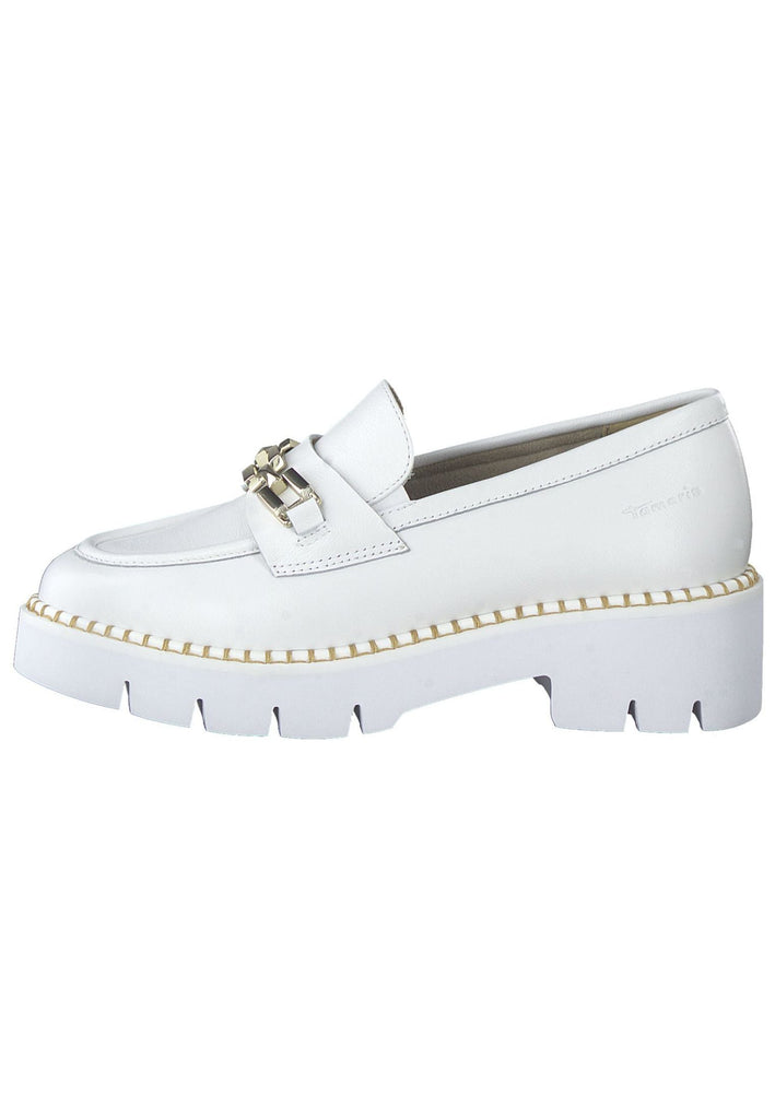 Tamaris Comfort Slipper Nappaleder Weiß/Gold - surf4shoes
