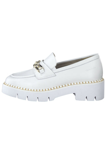 Tamaris Comfort Slipper Nappaleder Weiß/Gold - surf4shoes