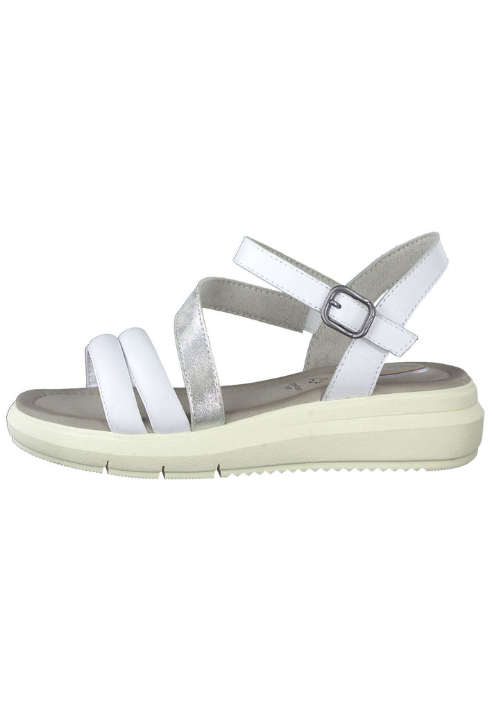 Tamaris Comfort Sandalen Leder Weiß/Silber - surf4shoes