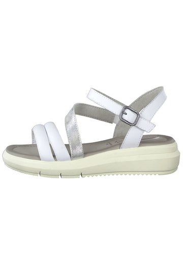Tamaris Comfort Sandalen Leder Weiß/Silber - surf4shoes
