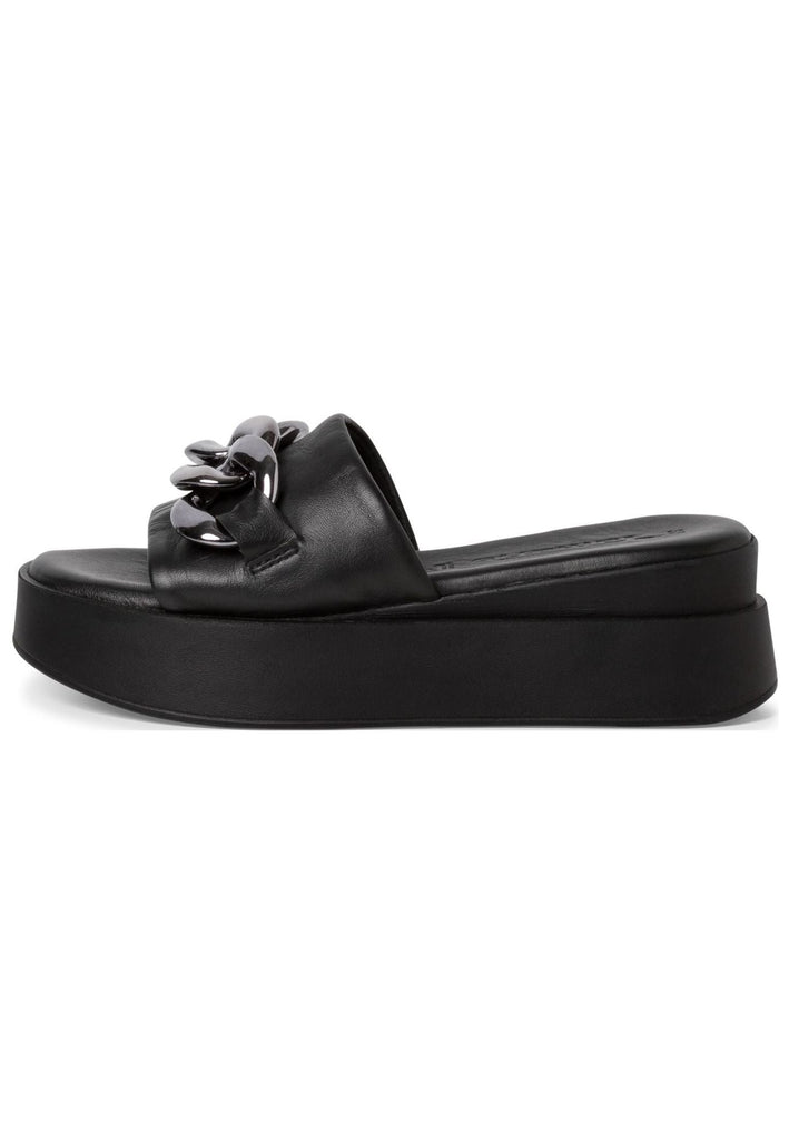 Tamaris Pantoletten Leder Schwarz - surf4shoes