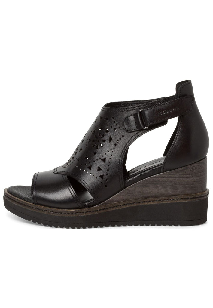 Tamaris Sandalen Leder Schwarz - surf4shoes