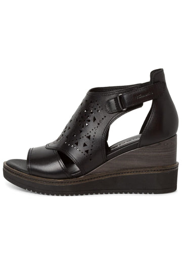 Tamaris Sandalen Leder Schwarz - surf4shoes