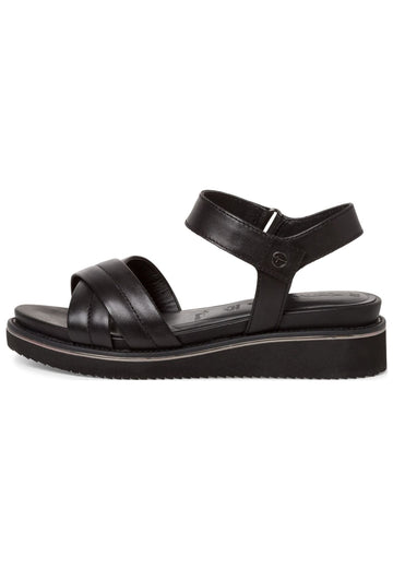 Tamaris Sandalen Leder Schwarz - surf4shoes