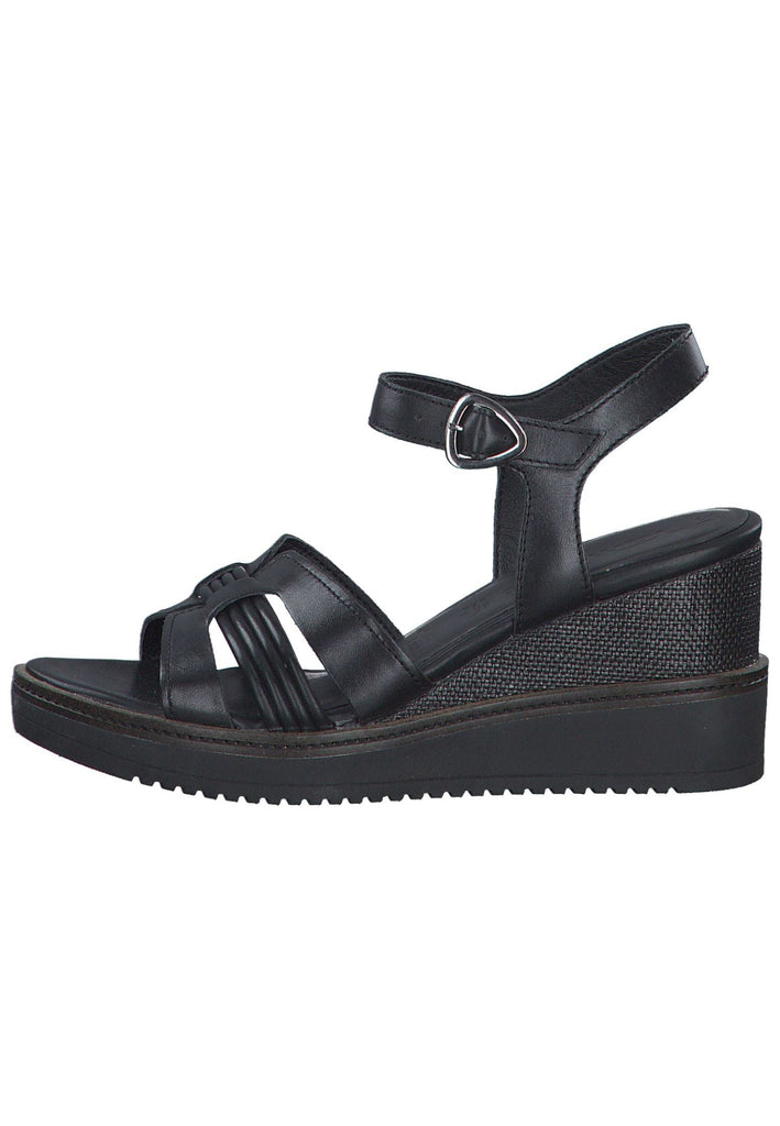 Tamaris Sandalen Leder/Textil Schwarz - surf4shoes