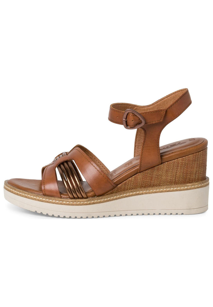 Tamaris Sandalen Leder/Textil Cognac - surf4shoes
