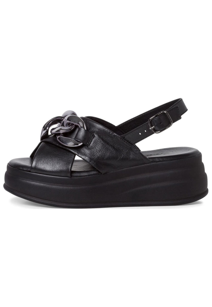 Tamaris Sandalen Leder Schwarz - surf4shoes