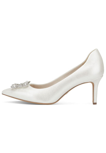 Tamaris Pumps Lederimitat Weiß - surf4shoes