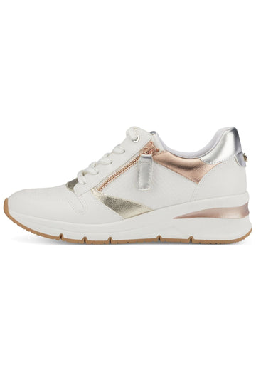 Tamaris Sneaker Lederimitat Weiß/Gold - surf4shoes