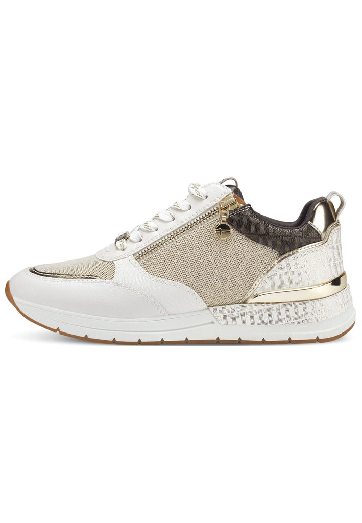 Tamaris Sneaker Lederimitat/Textil Beige/Gold - surf4shoes