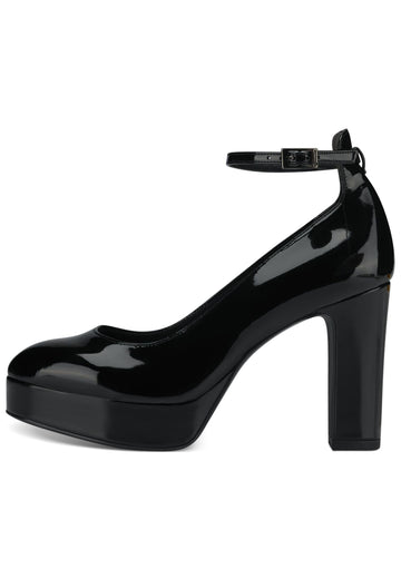 Tamaris Pumps Lederimitat Schwarz Lack - surf4shoes