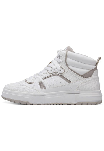 Tamaris Sneaker Lederimitat Weiß/Grau - surf4shoes