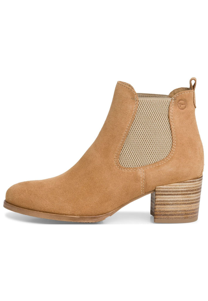 Tamaris Stiefelette Leder/Textil Camel - surf4shoes