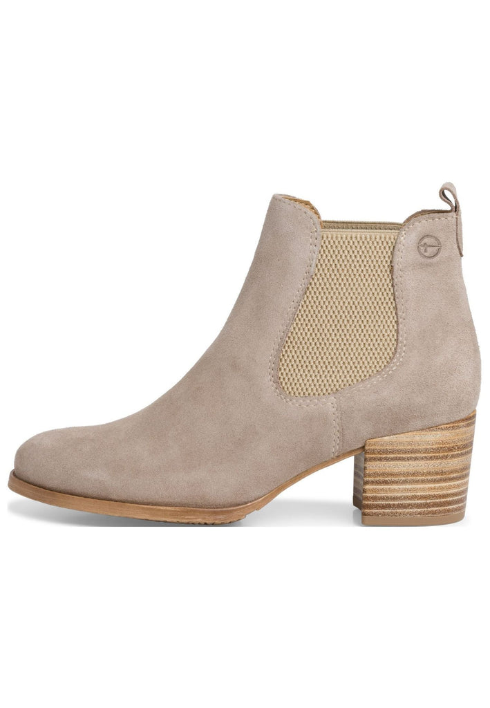 Tamaris Stiefelette Leder/Textil Taupe - surf4shoes