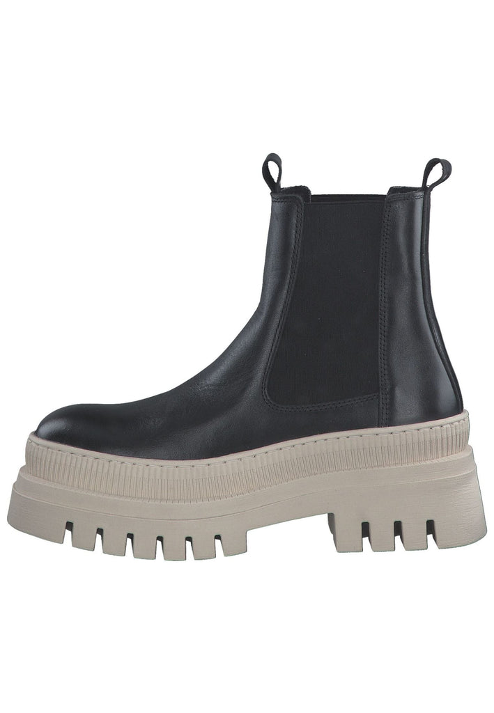 Tamaris Stiefelette Leder/Textil Schwarz/Beige - surf4shoes
