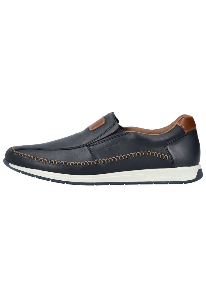 Rieker Sneaker Glattleder Blau/Braun - surf4shoes