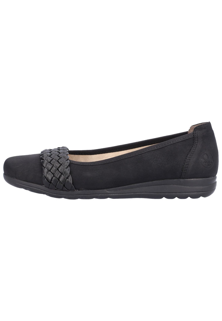 Rieker Ballerinas Lederimitat Schwarz - surf4shoes