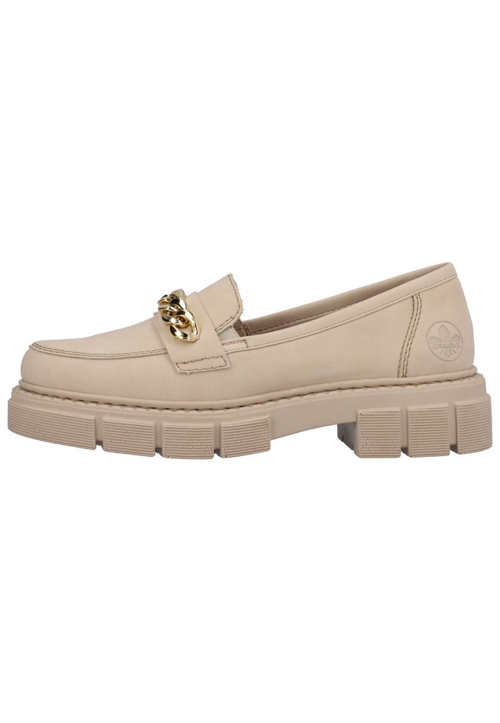 Rieker Slipper Lederimitat Beige - surf4shoes