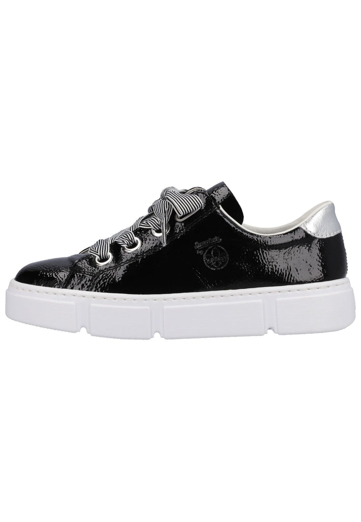 Rieker Sneaker Lederimitat Schwarz/Silber - surf4shoes