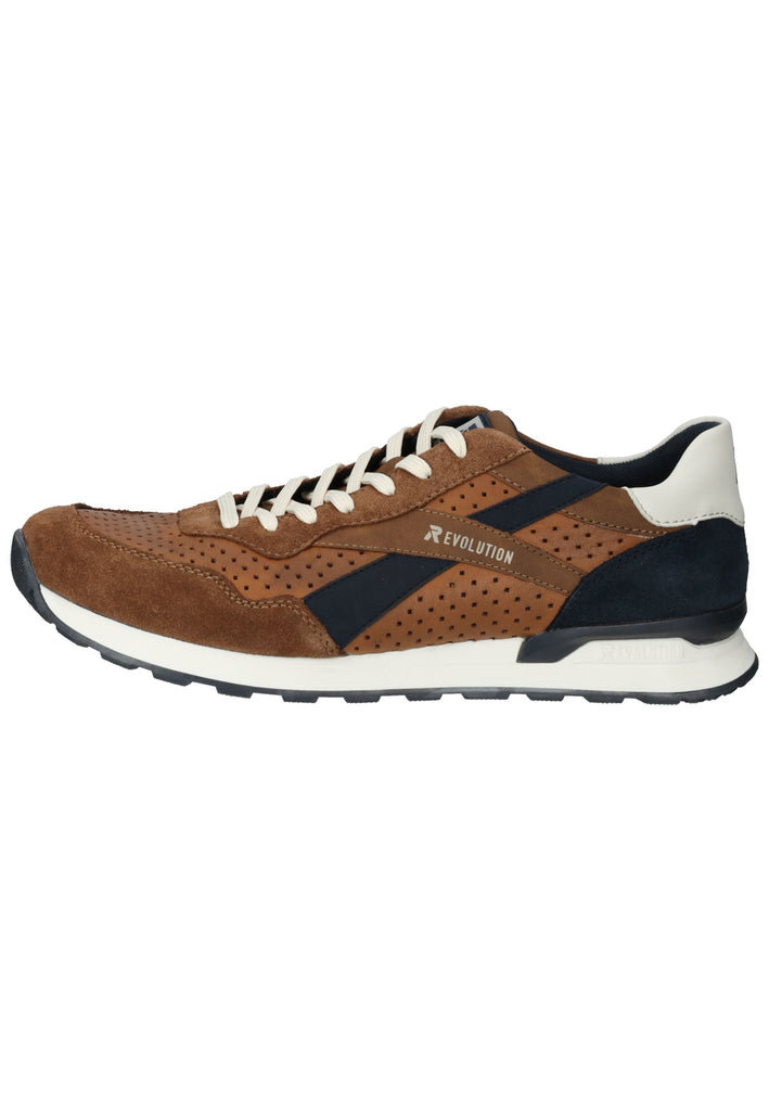 Rieker Sneaker Glattleder Braun/Weiß - surf4shoes