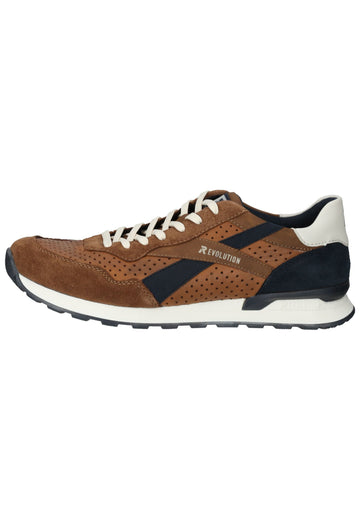 Rieker Sneaker Glattleder Braun/Weiß - surf4shoes
