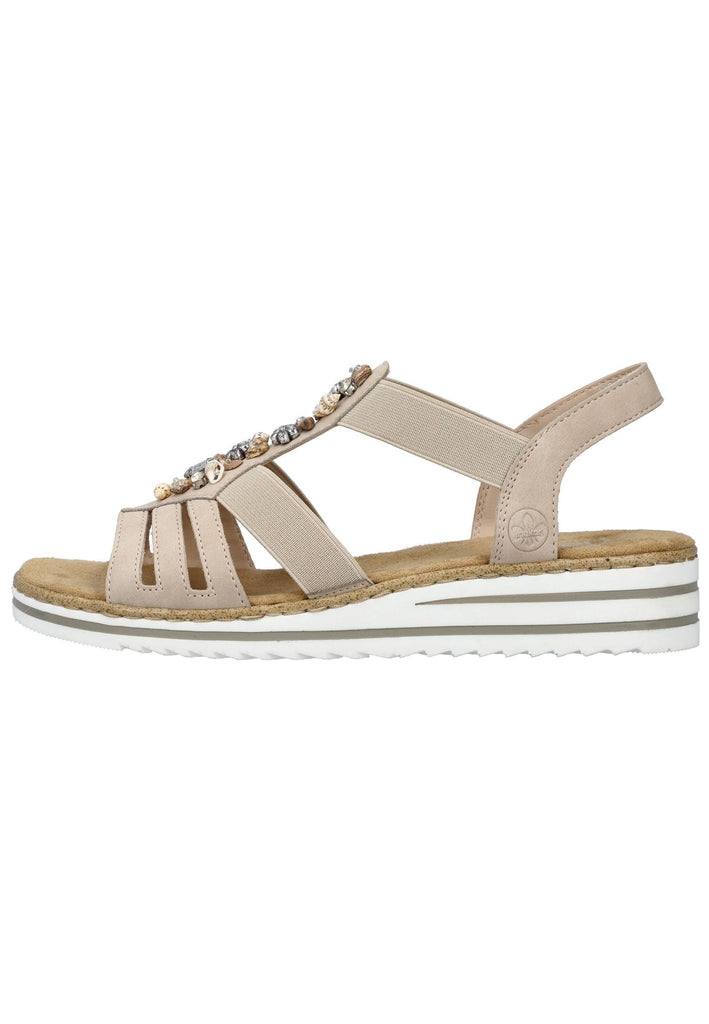 Rieker Sandalen Lederimitat Beige - surf4shoes