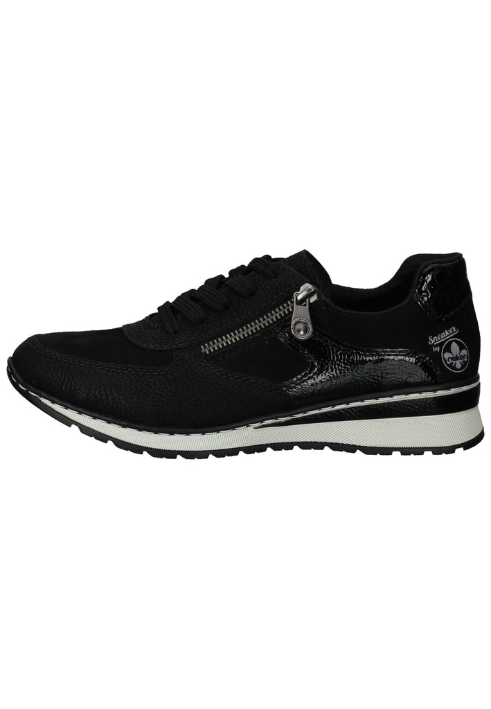 Rieker Sneaker Lederimitat/Textil Schwarz Kombi - surf4shoes