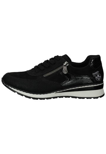 Rieker Sneaker Lederimitat/Textil Schwarz Kombi - surf4shoes