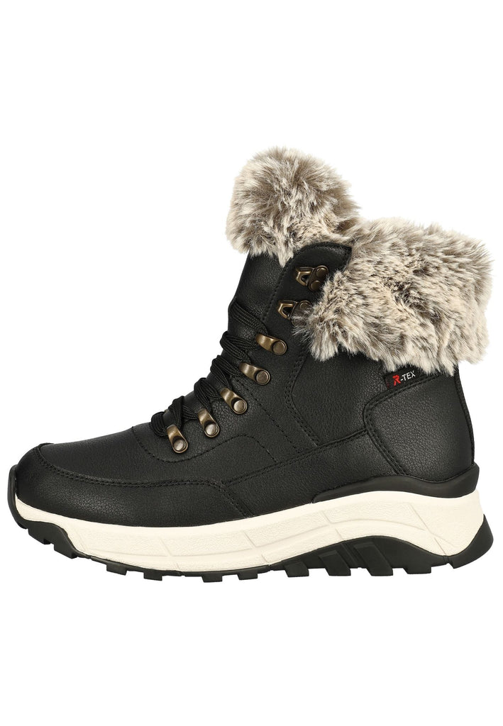 Rieker Stiefelette Leder/Textil Schwarz Kombi - surf4shoes