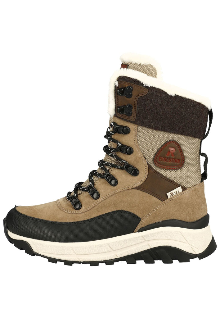 Rieker Stiefelette Leder/Textil Braun/Schwarz - surf4shoes