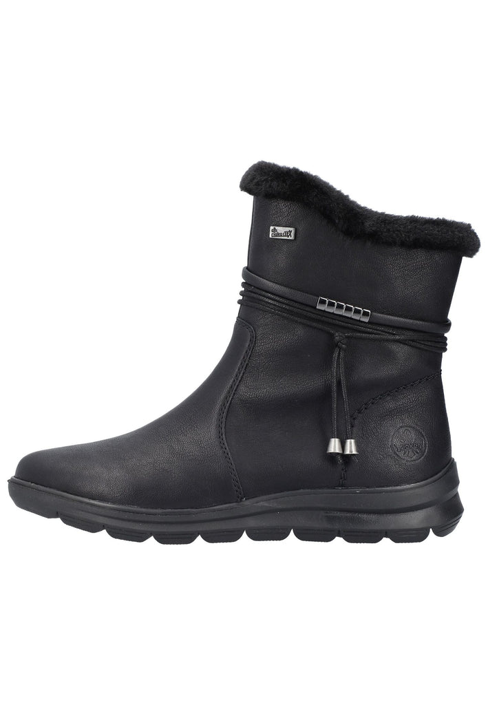 Rieker Stiefelette Lederimitat Schwarz - surf4shoes